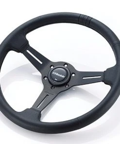GReddy Black Ed. "Medium-dish" Sport Steering Wheel - 8 GReddy Black Ed.