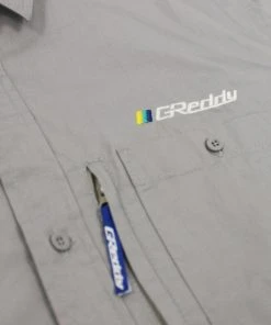 Boost Brigade GReddy Mechanic's Button-up Work Shirt 2.0 - Grey 9 Boost Brigade GReddy Mechanic's Button-up Work Shirt 2.0 - Grey