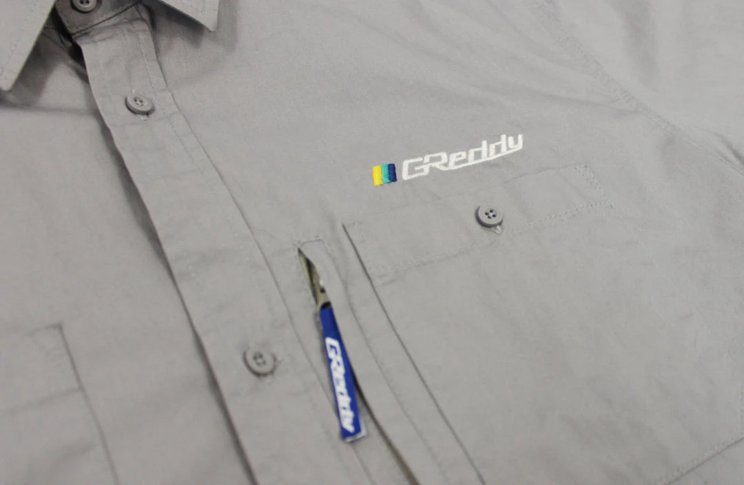 Boost Brigade GReddy Mechanic's Button-up Work Shirt 2.0 - Grey 5 Boost Brigade GReddy Mechanic's Button-up Work Shirt 2.0 - Grey