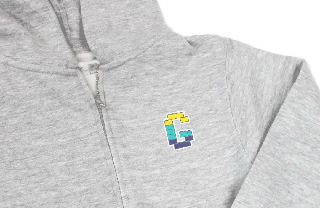 GReddy Racing New Arrivals GReddy Kid's Bricks Zip Hoodie - Heather Grey 4 GReddy Racing New Arrivals GReddy Kid's Bricks Zip Hoodie - Heather Grey