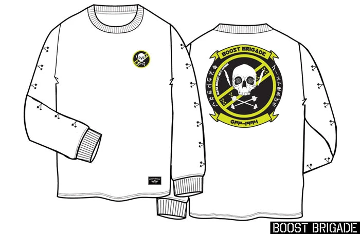 Boost Brigade "Squadron" Long Sleeve Tee - White 5 Boost Brigade "Squadron" Long Sleeve Tee - White
