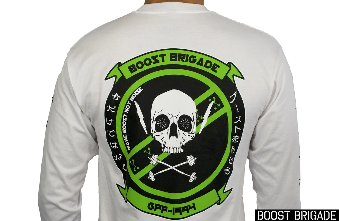 Boost Brigade "Squadron" Long Sleeve Tee - White 3 Boost Brigade "Squadron" Long Sleeve Tee - White