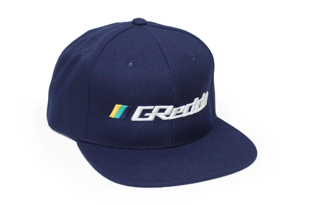GReddy GPP Forward Stripe (L) GReddy Logo Snap-Back Cap - Navy Blue 3 GReddy GPP Forward Stripe (L) GReddy Logo Snap-Back Cap - Navy Blue