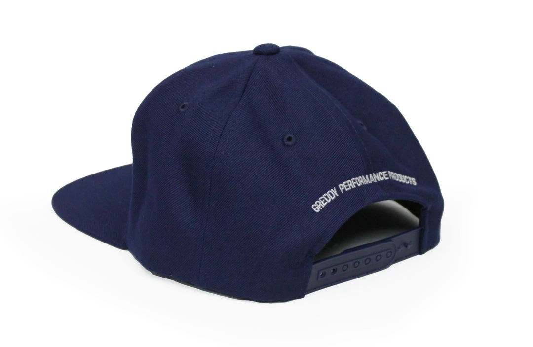 GReddy GPP Forward Stripe (L) GReddy Logo Snap-Back Cap - Navy Blue 4 GReddy GPP Forward Stripe (L) GReddy Logo Snap-Back Cap - Navy Blue