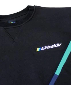 GReddy Racing GReddy Embroidered Fleece, With Pockets And Sleeve Stripes - Black NEW