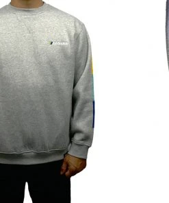 GReddy Racing New Arrivals GReddy Embroidered Fleece, With Pockets And Sleeve Stripes - Heather Grey NEW