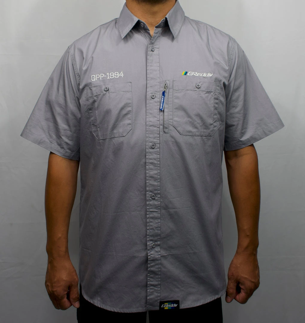 Boost Brigade GReddy Mechanic's Button-up Work Shirt 2.0 - Grey 6 Boost Brigade GReddy Mechanic's Button-up Work Shirt 2.0 - Grey